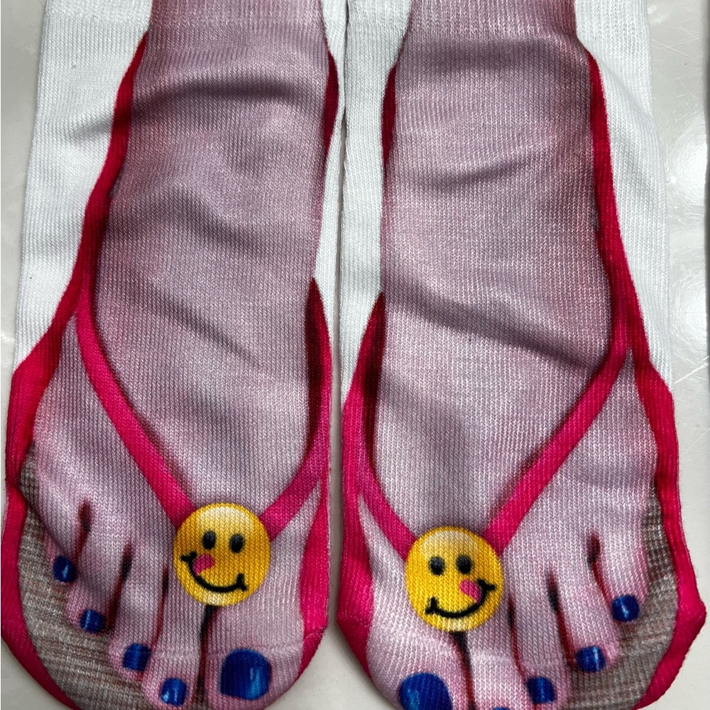 Funky flip flop socks. NEW without tags. ALL DESIGNS ARE DIFFERENT. - Picture 2 of 2
